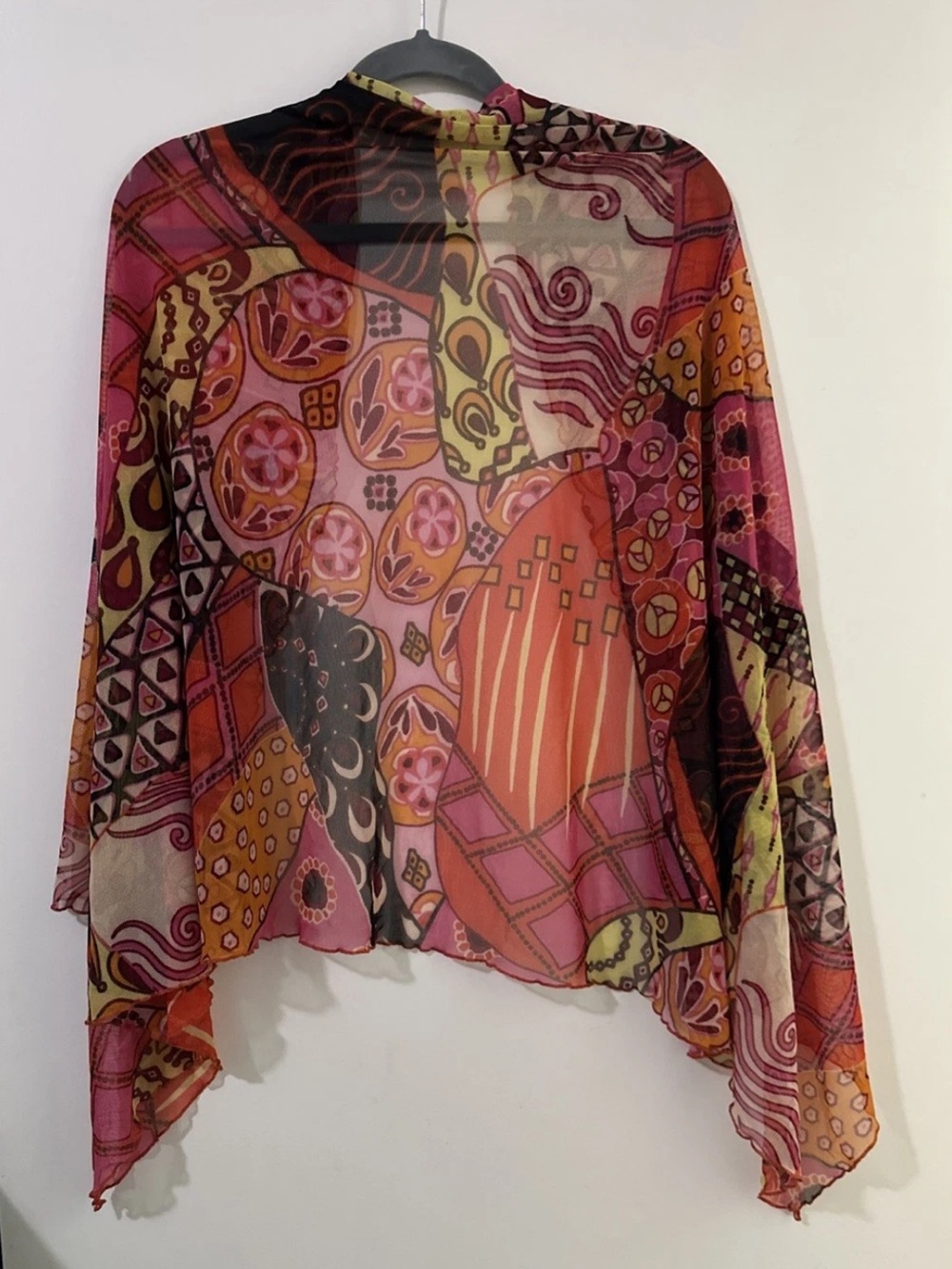 GARELLA One Size Sheer Boho Shawl/wrap Colorful Great Condition - Picture 3 of 8